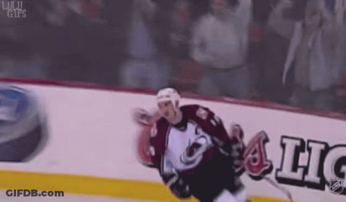 Hockey Player In Colorado Avalanche Jersey Skating GIF