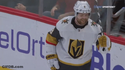 Hockey Player In Front Of AT&T Sportsnet Ad GIF