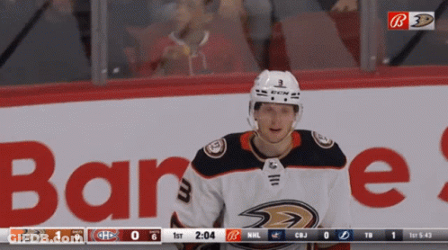 Hockey Player In Front Of Bar Banner GIF