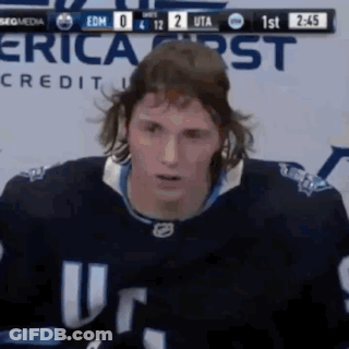 Hockey Player In Front Of Erica Credit Scoreboard GIF