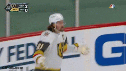 Hockey Player In Front Of Fed Sign GIF