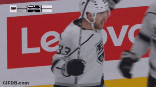 Hockey Player In Front Of Lenovo Ad GIF