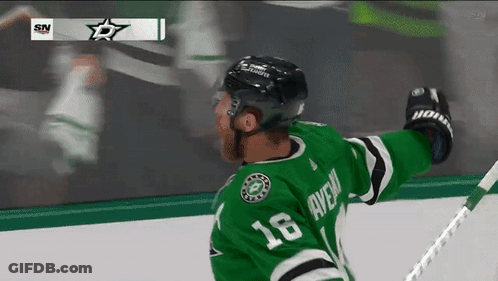 Hockey Player In Green Jersey Number 16 GIF