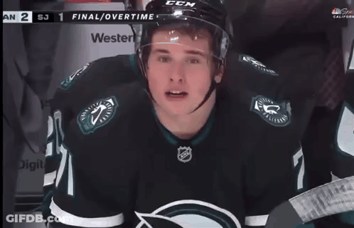 Hockey Player In Helmet And NHL Jersey GIF