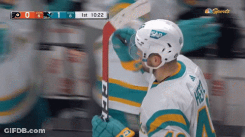 Hockey Player In Helmet Saying Sap GIF