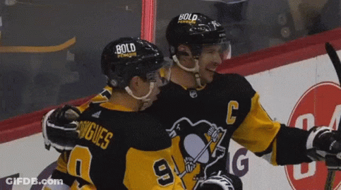 Hockey Player In Helmet With Bold GIF
