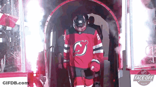 Hockey Player In Jersey 96 Walking Through Tunnel GIF