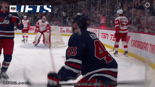 Hockey Player In Jersey Number 45 GIF
