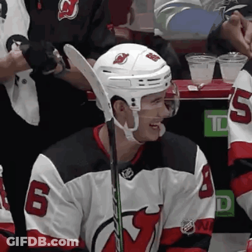 Hockey Player In Jersey Number 6 GIF