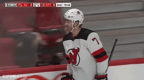 Hockey Player In Jersey Number 7 GIF