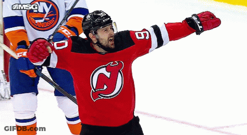 Hockey Player In Jersey Number 9 GIF
