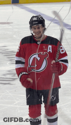 Hockey Player In Jersey With Letter A GIF