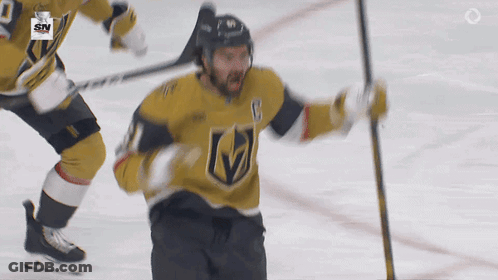 Hockey Player In Jersey With Letter V GIF