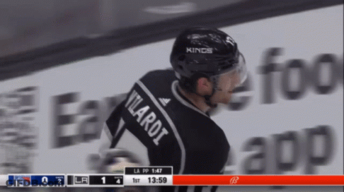 Hockey Player In Kings Helmet GIF