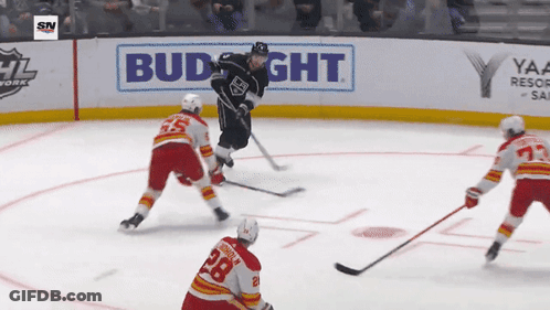 Hockey Player In Kings Jersey On Ice GIF