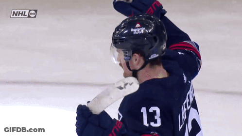 Hockey Player In Number 13 Jersey GIF
