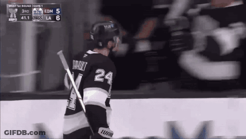 Hockey Player In Number 24 Jersey On Ice GIF