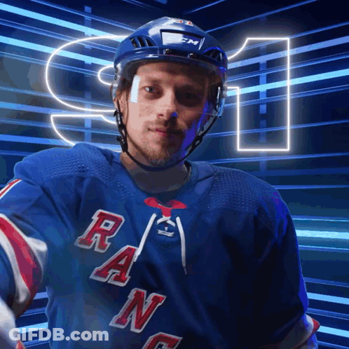 Hockey Player In Rangers Jersey GIF