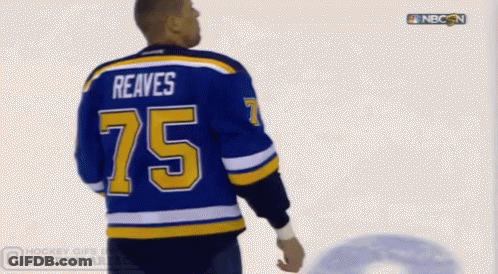 Hockey Player In Rangers Jersey Talking To Referee GIF