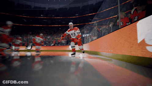 Hockey Player In Red And White Uniform GIF