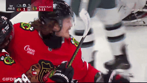 Hockey Player In Red Cocca Sports Jersey GIF