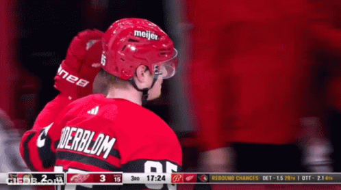 Hockey Player In Red Jersey Derblom GIF
