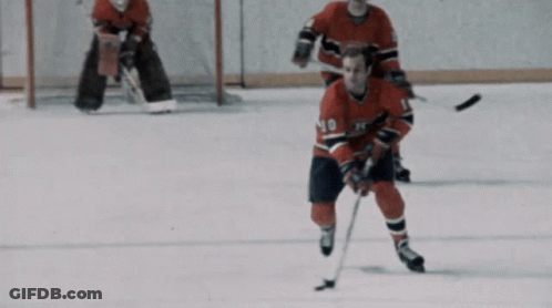 Hockey Player In Red Jersey Number 10 GIF