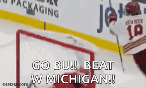 Hockey Player In Red Jersey Number 10 GIF