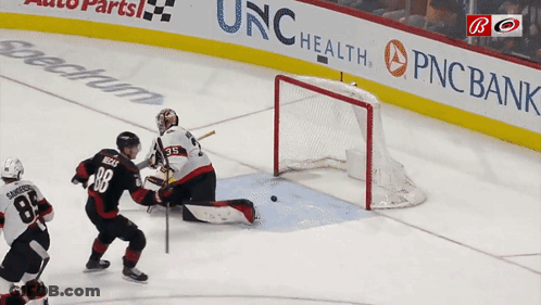 Hockey Player In Red Jersey Number 17 GIF
