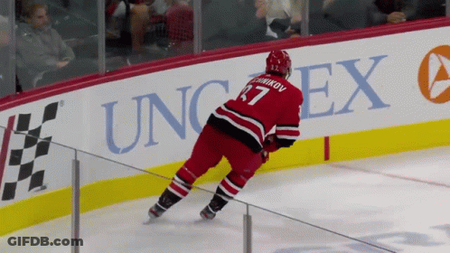 Hockey Player In Red Jersey Number 17 GIF