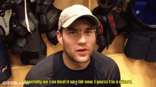 Hockey Player In Red Jersey Number 17 GIF