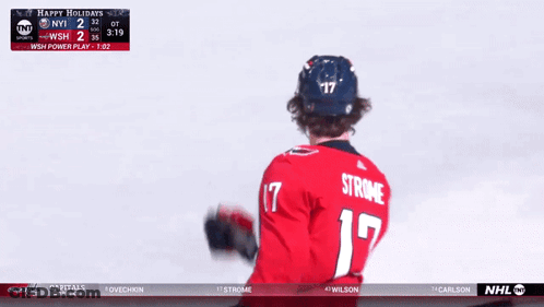 Hockey Player In Red Jersey Number 17 GIF