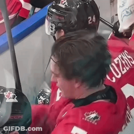 Hockey Player In Red Jersey Number 24 GIF