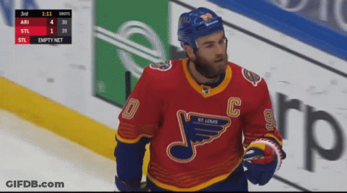 Hockey Player In Red St. Louis Jersey On Ice GIF