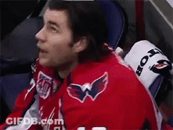 Hockey Player In Red Washington Capitals Jersey GIF