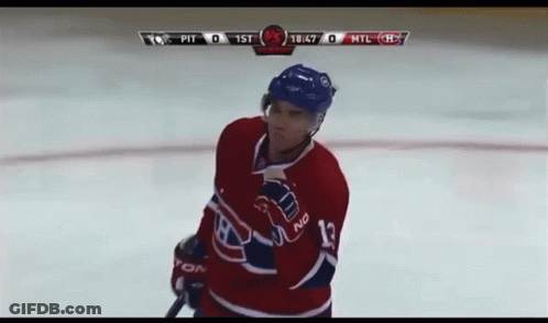 Hockey Player In Red White And Blue Jersey GIF