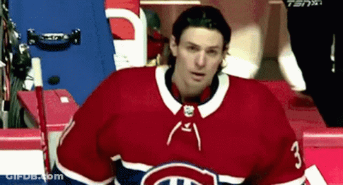 Hockey Player In Red White And Blue Jersey GIF