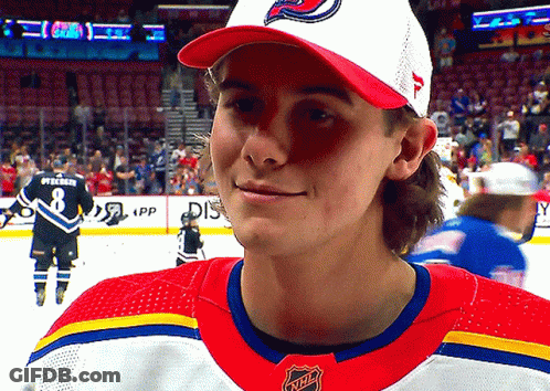 Hockey Player In Red White Blue NHL Jersey GIF