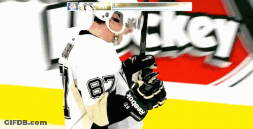 Hockey Player In Reebok Gloves On Ice GIF