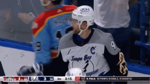 Hockey Player In Tampa Bay Jersey GIF