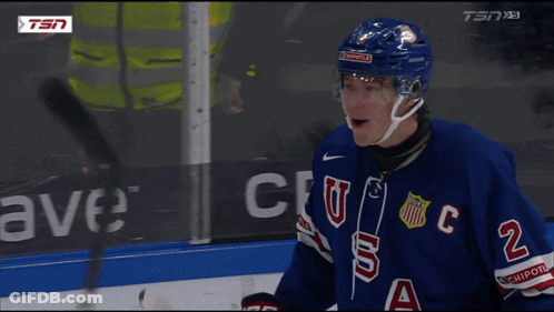 Hockey Player In USA Jersey And Chipotle GIF