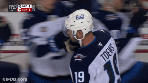 Hockey Player In White Helmet Saying Bell GIF
