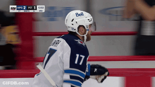 Hockey Player In White Helmet With Bell GIF
