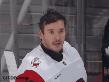 Hockey Player In White Jersey Saying Russian GIF