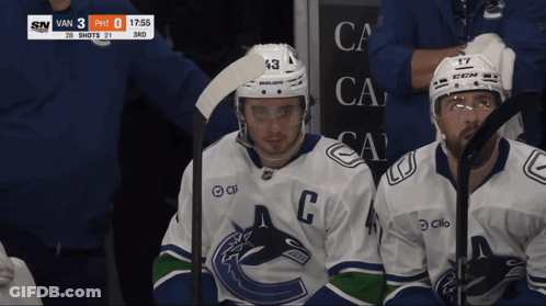 Hockey Player In White Jersey With C GIF