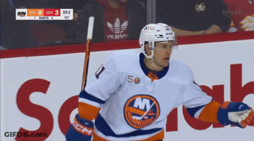 Hockey Player In White Jersey With M GIF