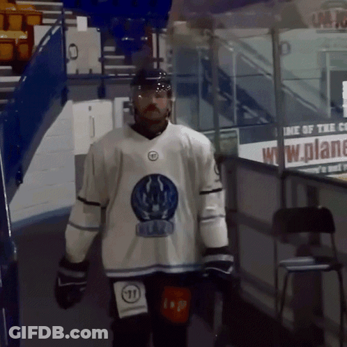 Hockey Player In White Jersey With Number 111 On Knee GIF