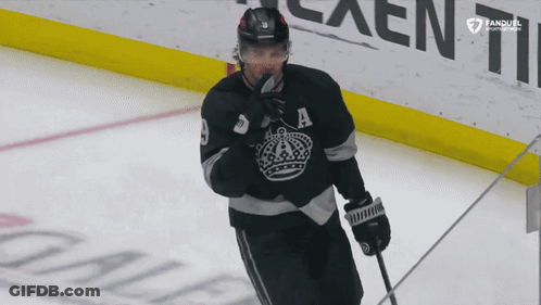 Hockey Player In White Kings Jersey GIF