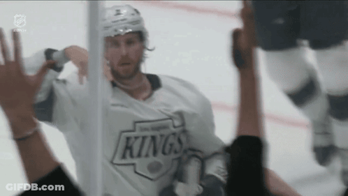 Hockey Player In White Kings Jersey GIF