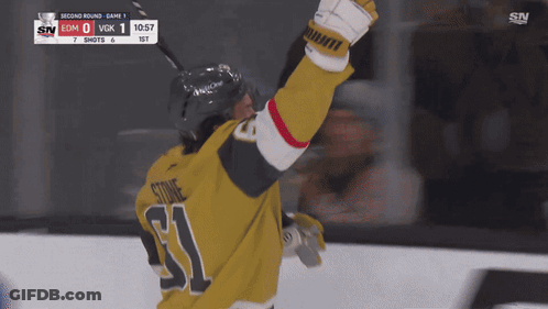 Hockey Player In Yellow Jersey Number 51 GIF